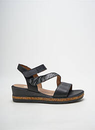 Sandale/pantofi decupați țesătură satinată toc de 4 la 6 cm negru REMONTE femme