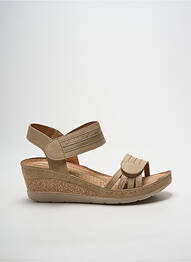 Sandale/pantofi decupați țesătură satinată toc de 4 la 6 cm bej WESTLAND femme