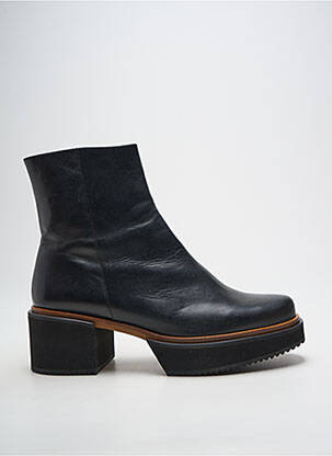 Botine/ghete țesătură satinată toc de 4 la 6 cm negru DANSI femeie