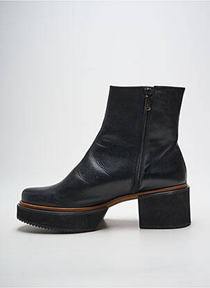 Botine/ghete țesătură satinată toc de 4 la 6 cm negru DANSI femeie