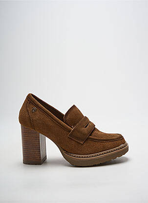 Mocasini vârf rotund toc de 7 la 9 cm maro CARMELA femeie