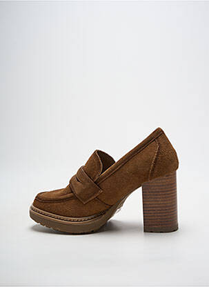 Mocasini vârf rotund toc de 7 la 9 cm maro CARMELA femeie