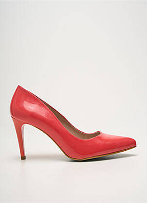 Pantofi cu toc material neted toc de 7 la 9 cm portocalie GIULIA femeie
