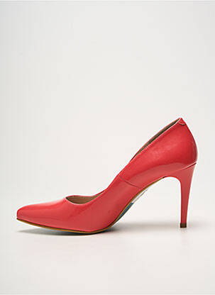 Pantofi cu toc material neted toc de 7 la 9 cm portocalie GIULIA femeie