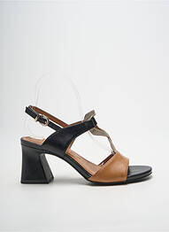 Sandale/pantofi decupați țesătură satinată toc de 7 la 9 cm maro TAMARIS femme