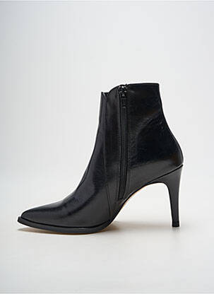 Botine/ghete țesătură satinată toc de 7 la 9 cm negru MAROLI femeie