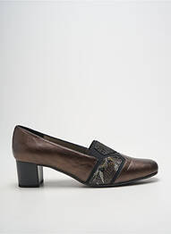 Pantofi cu toc țesătură satinată toc de 4 la 6 cm maro PEDI GIRL femme