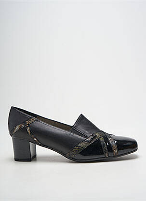 Pantofi cu toc material neted toc de 4 la 6 cm negru PEDI GIRL femeie