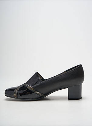 Pantofi cu toc material neted toc de 4 la 6 cm negru PEDI GIRL femeie