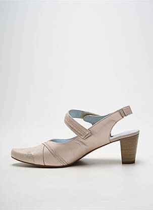 Pantofi cu toc țesătură satinată toc de 7 la 9 cm auriu ARTIKA SOFT femeie