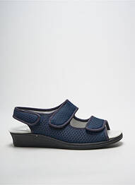 Papuci/pantofi de casă închidere cu arici toc de 4 la 6 cm albastru SEMELFLEX femme