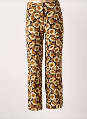 Pantalon drept talie cu cleme mărime normală maro NICE THINGS femeie
