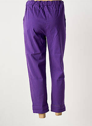 Pantalon drept țesătură poplin mărime normală violet COLETTE femeie