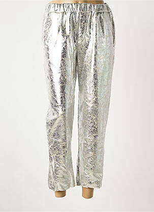 Pantalon 7/8 talie elastică mărime normală argintiu COUTUREINE femeie