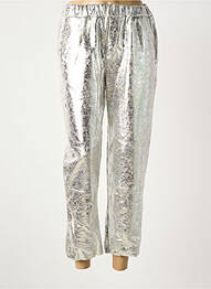 Pantalon 7/8 talie elastică mărime normală argintiu COUTUREINE femme