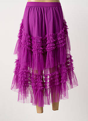 Fustă midi talie elastică violet APRIL VINTAGE femeie