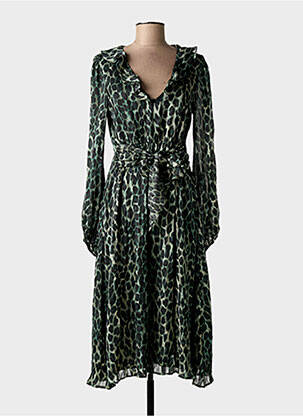 Rochie midi mâneci lungi mâneci lungi verde TRAFFIC PEOPLE femeie