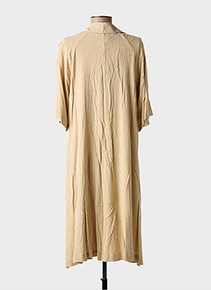 Rochie midi croială fluidă mâneci scurte bej MAT. femeie