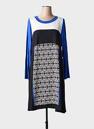 Rochie midi imprimeu fantezie mâneci lungi negru AN II VITO femeie