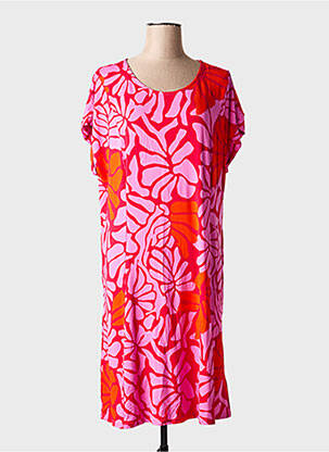 Rochie midi imprimeu floral mâneci scurte roz BLUTSGESCHWISTER femeie