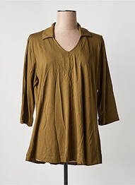 Tricou guler în v mâneci 3/4 verde MASAI femme