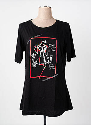 Tricou serigrafie cu strasuri mâneci scurte negru SOPHIA femeie
