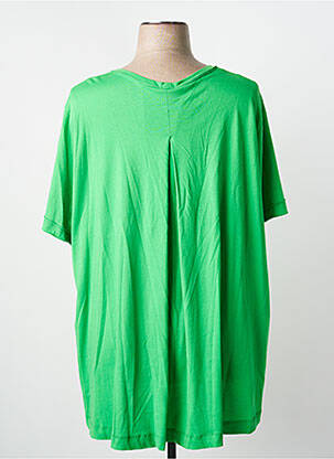 Tricou guler în v mâneci scurte verde MAT. femeie