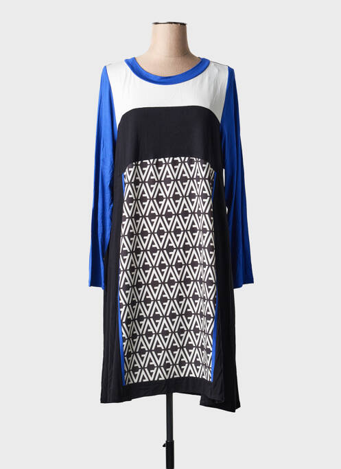 Rochie midi imprimeu fantezie mâneci lungi negru AN II VITO femme