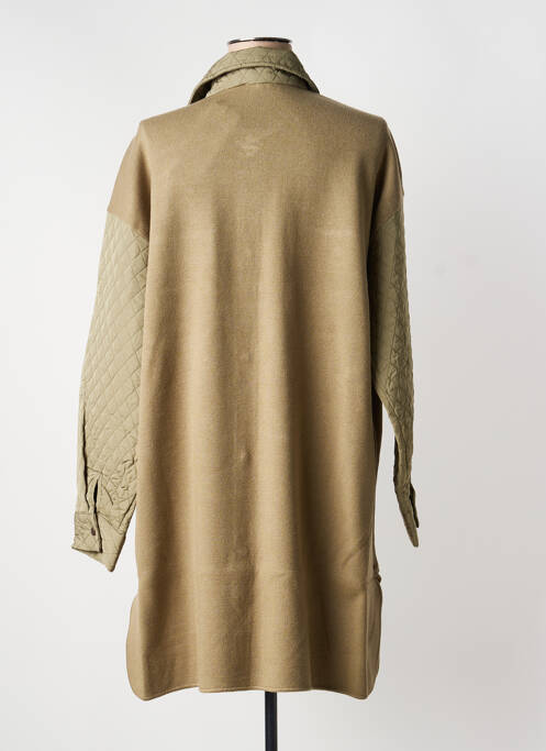 Palton lung croială dreaptă fără glugă verde YEST femme