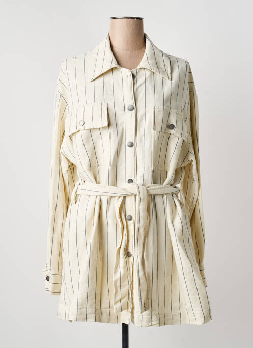 Tunică mâneci lungi guler de bluză bej MÊME ROAD femme