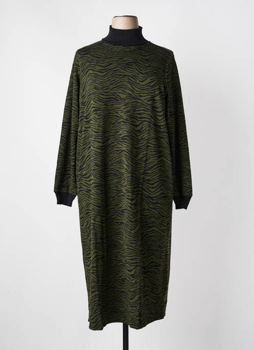 Rochie pulover guler col înalt mâneci lungi verde YESTA femme