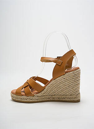 Espadrile țesătură satinată toc de 7 la 9 cm maro HEINE femeie