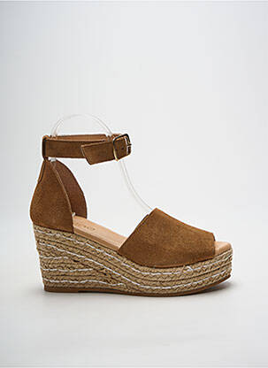 Espadrile nubuc toc de 7 la 9 cm maro HEINE femeie