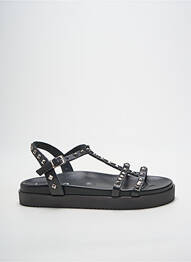 Sandale/pantofi decupați țesătură satinată toc plat până la 3 cm negru HEINE femme