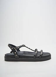 Sandale/pantofi decupați țesătură satinată toc plat până la 3 cm negru HEINE femme