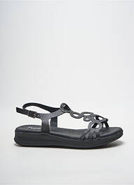 Sandale/pantofi decupați închidere cu buclă(e) toc plat până la 3 cm negru HEINE femme