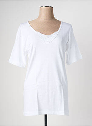 Tricou elasticitate mâneci scurte alb TRIANGLE D'OR femeie
