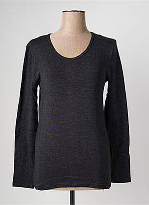 Tricou elasticitate mâneci lungi negru CON-TA femme