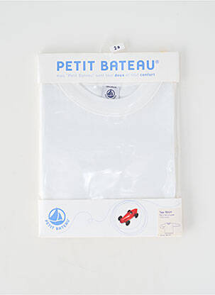Tricou alb PETIT BATEAU băiat