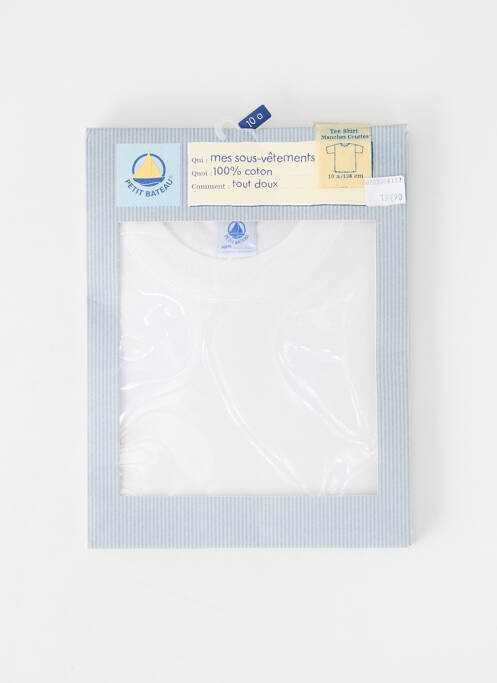 Tricou alb PETIT BATEAU copil