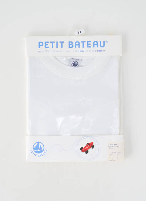 Tricou alb PETIT BATEAU băiat