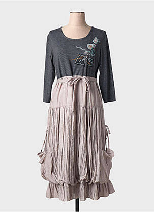 Rochie midi mâneci lungi mâneci lungi gri CAMAGE femeie