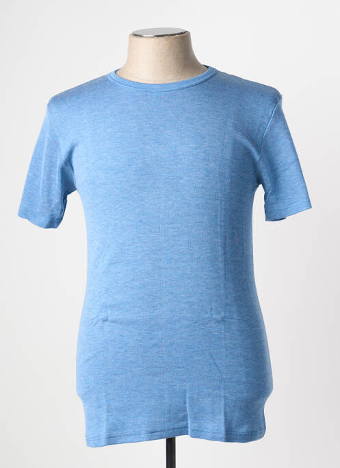 Tricou țesătură melanj mâneci scurte albastru JET homme