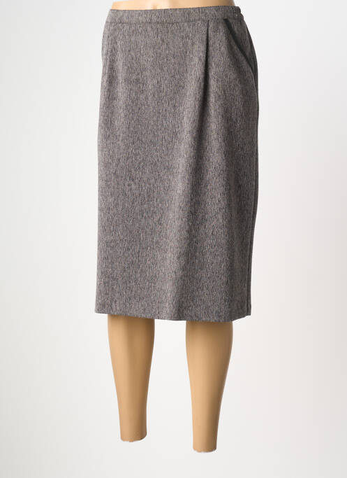 Fustă midi croială dreaptă gri PLURIELLES femme