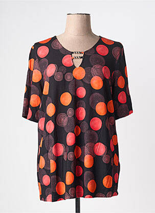 Tricou imprimeu fantezie mâneci scurte negru CHALOU femeie