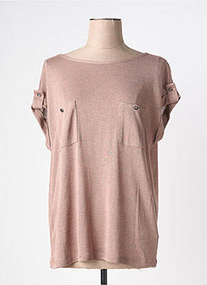 Tricou croială dreaptă mâneci scurte maro MARBLE femeie