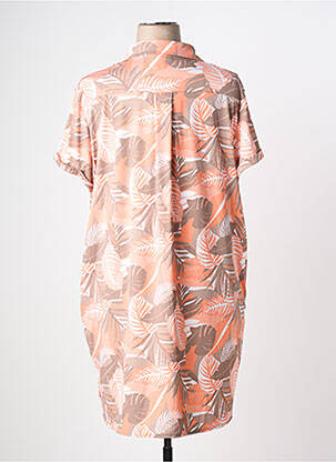Rochie midi imprimeu fantezie mâneci scurte portocaliu MARBLE femeie