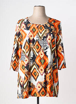 Tricou mâneci 3/4 mâneci 3/4 portocalie CHALOU femeie