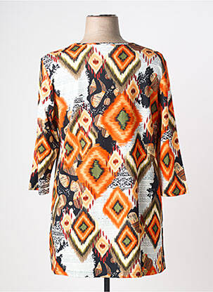 Tricou mâneci 3/4 mâneci 3/4 portocalie CHALOU femeie