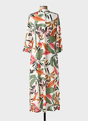 Rochie lungă imprimeu floral mâneci 3/4 verde FUEGO WOMAN femeie